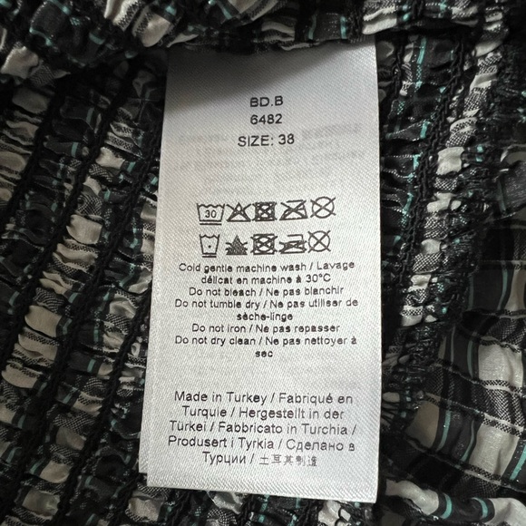 GANNI SEERSUCKER CHECK BLOUSE - Picture 7 of 9